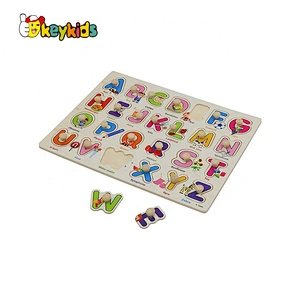 Customize 3d educational wooden alphabet matching puzzle for kids W14M241