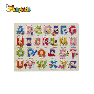 Customize educational baby wooden fruit match puzzle with knob W14M240