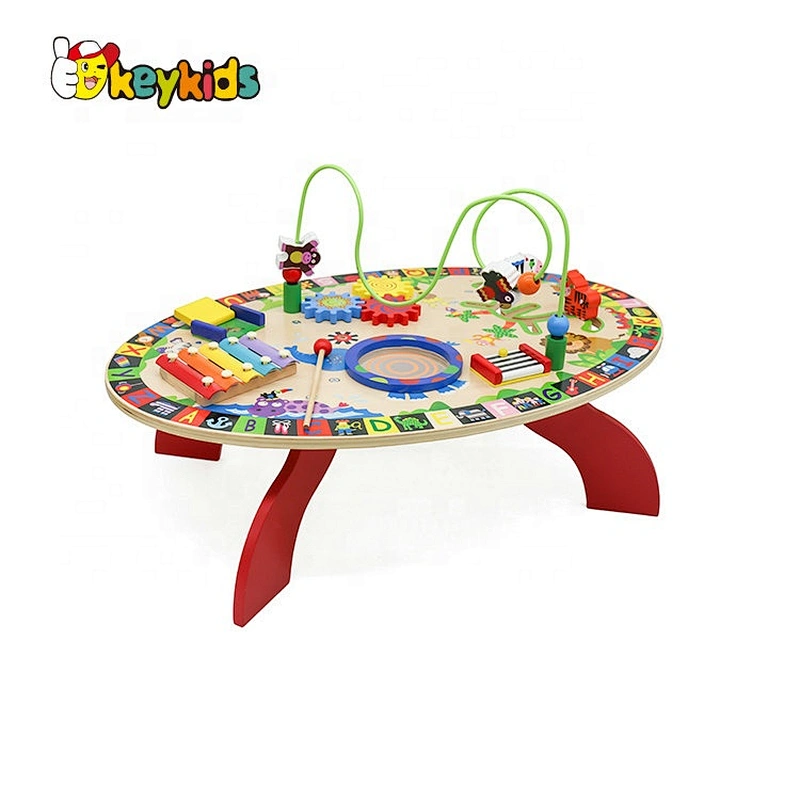 New design multi-function toys wooden toddler activity table for wholesale W12D065