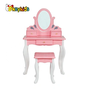Hot sale girls white wooden dressing table with mirror and lights W08H101