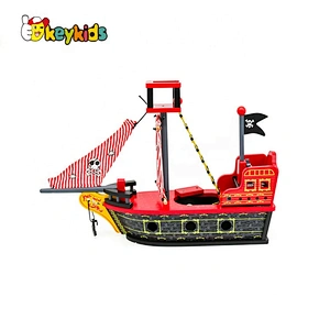 New design classic diy wooden pirate ship toy for kids W03B118