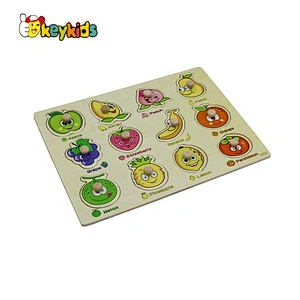 Best selling educational 3d shape wooden car jigsaw puzzle for kids W14M239