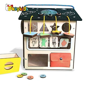 Early Education Toys wooden montessori busy board house for Kids W12D322