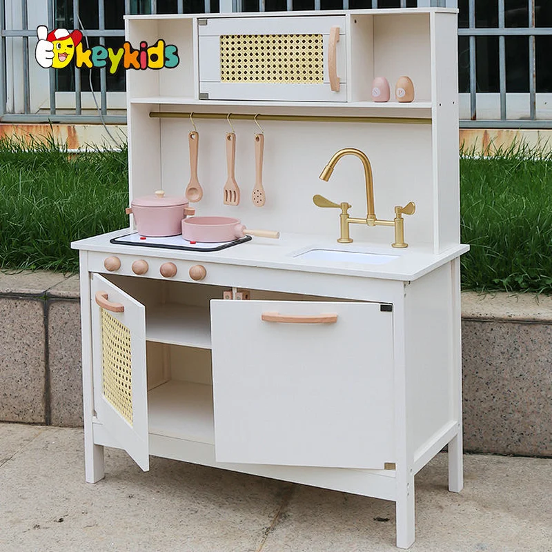 Customize elections stove wooden kids pink play kitchen for wholesale W10C601