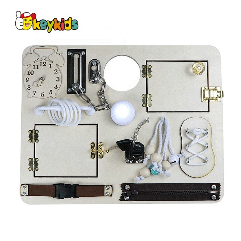 Customize Montessori Educational Busy wooden sensory board for toddlers W12D324