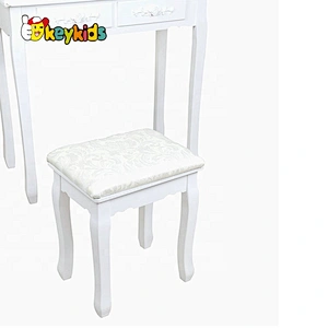 Hot sale girls white wooden dressing table with mirror and lights W08H101