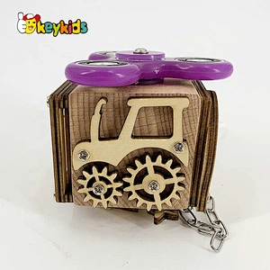 Early Education Toys Wooden Busy Cube Locking Game Montessori Educational Toys for Kids W12D320