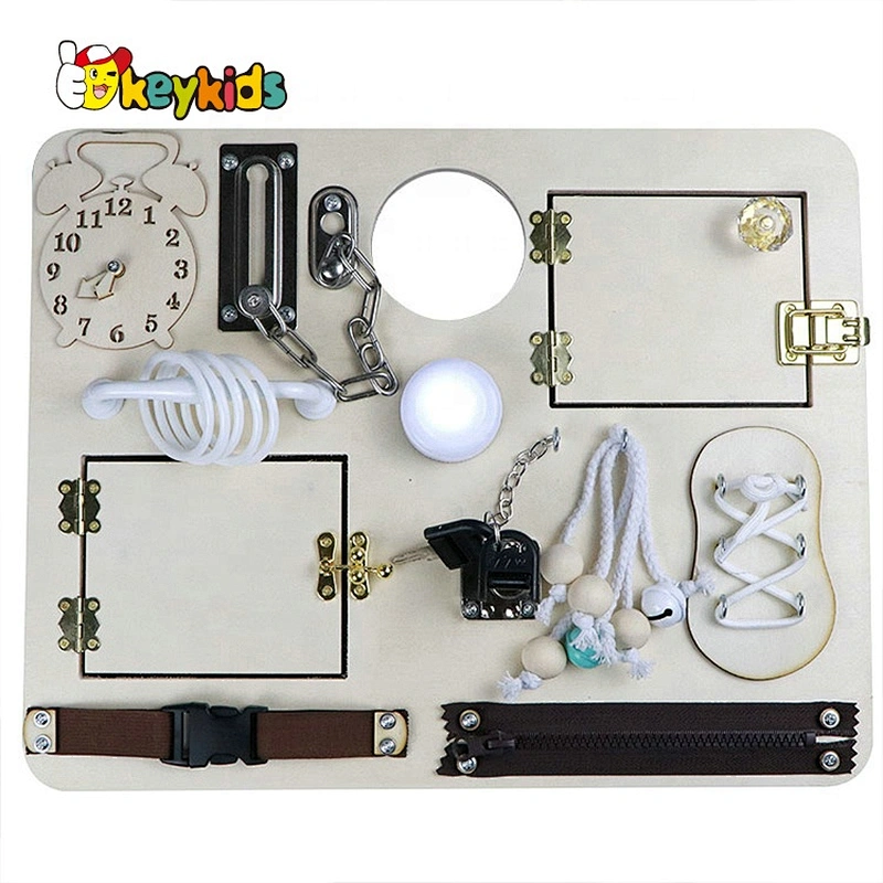 Customize Montessori Educational Busy wooden sensory board for toddlers W12D324