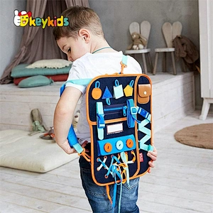 Toddlers Learning Backpack Sensory Activity Board with Buckles Zippers Snaps & Buttons W12D330