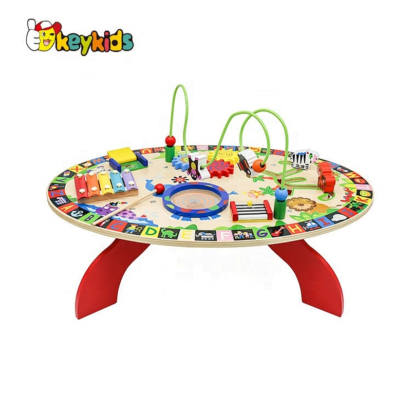 New design multi-function toys wooden toddler activity table for wholesale W12D065