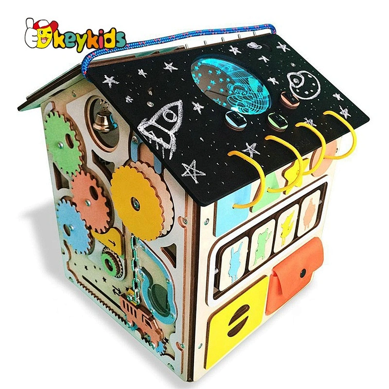 Early Education Toys wooden montessori busy board house for Kids W12D322