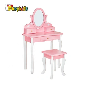 2021 New released pink wooden toy vanity table for girls W08H128A