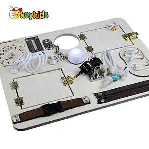 Customize Montessori Educational Busy wooden sensory board for toddlers W12D324