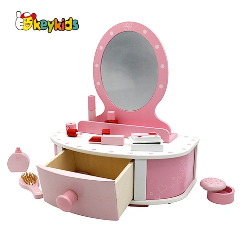 Fashion princess girls dresser set wooden makeup toy with mirror W08H183