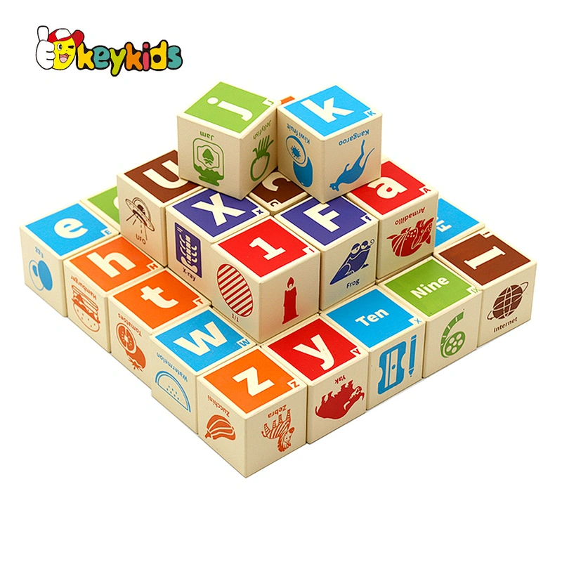 Montessori educational learning wooden abc blocks for kids W13D340