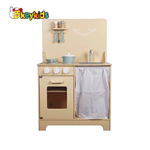 Hot selling pretend role play wooden kitchen set toys for kids W10C689