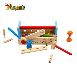 Customize pretend play workbench wooden tool box toy for kids W03D154