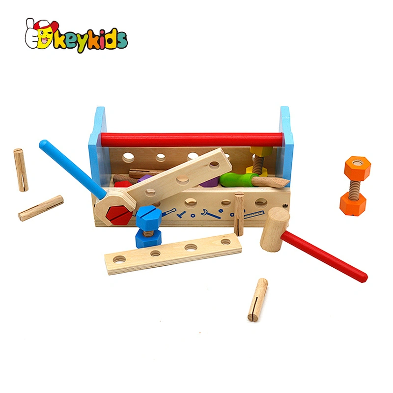 Customize pretend play workbench wooden tool box toy for kids W03D154