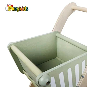 Hot selling pretend play mini wooden shopping cart toy for kids W16E185