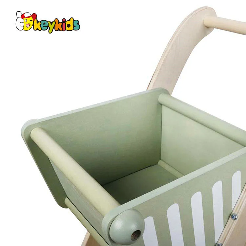 Hot selling pretend play mini wooden shopping cart toy for kids W16E185
