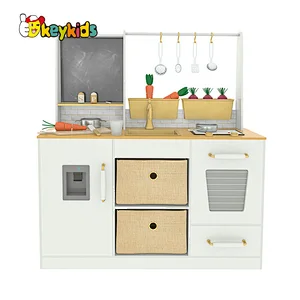 Customize simulation paly wooden farmhouse play kitchen for children W10C712