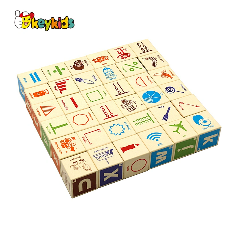 Montessori educational learning wooden abc blocks for kids W13D340