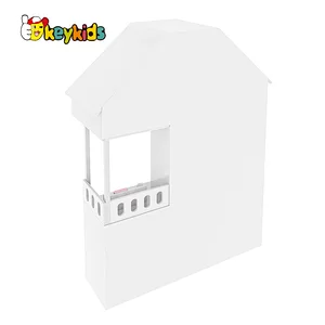 Customize multilayer children wooden white dollhouse with stair W06A460