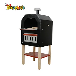 Hot selling pretend play wooden toy pizza oven set for kids W10D400