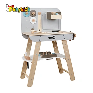 Customize pretend play workshop wooden toy workbench for kids W03D140B