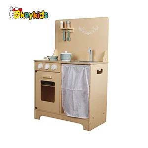 Hot selling pretend role play wooden kitchen set toys for kids W10C689