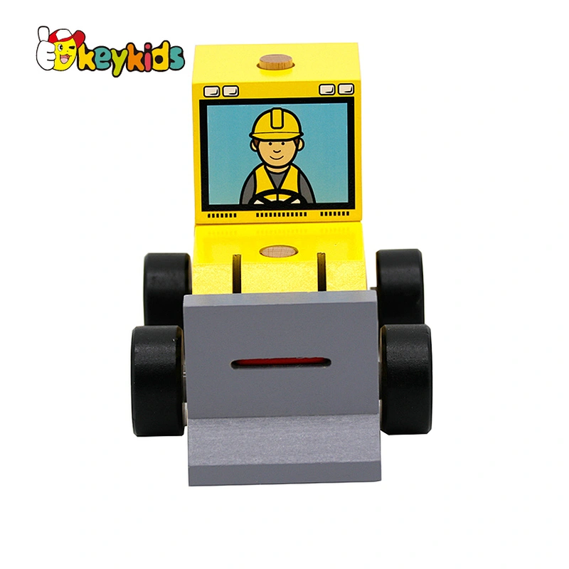 Customize wooden engineering toy vehicle construction truck toys for children W04A552