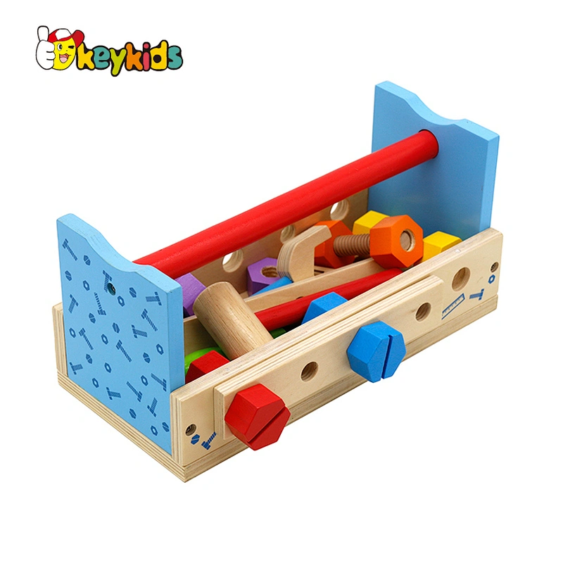 Customize pretend play workbench wooden tool box toy for kids W03D154