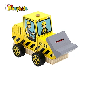 Customize wooden engineering toy vehicle construction truck toys for children W04A552