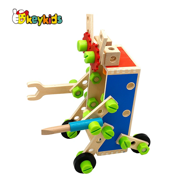 Creative 72pcs nuts wooden role play toolbox toy for children W03D155