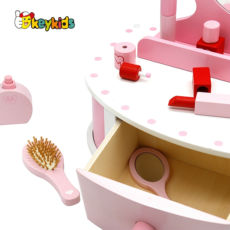 Fashion princess girls dresser set wooden makeup toy with mirror W08H183