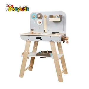 Customize pretend play workshop wooden toy workbench for kids W03D140B