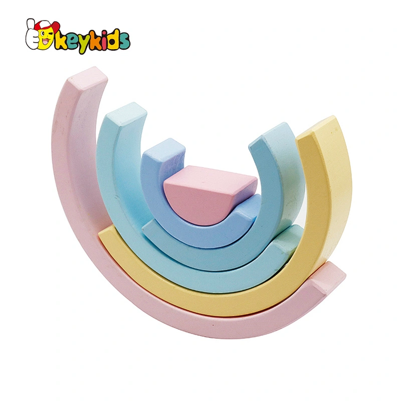 High Quality Educational Wooden Rainbow Stacking Blocks For Kids W13D230