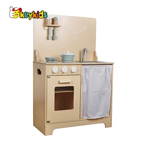 Hot selling pretend role play wooden kitchen set toys for kids W10C689