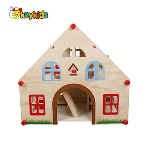 Factory Customize small wooden mini dollhouse kits for kids W06A455