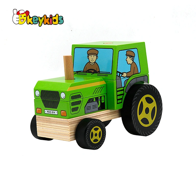 Customize educational engineering wooden wooden truck assemble toys for children W04A550