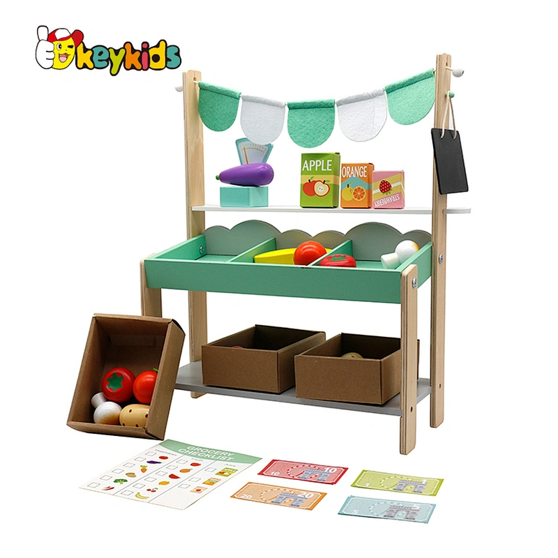 Customize kids pretend wooden fruit grocery store playsets for Age 3+ W10A119