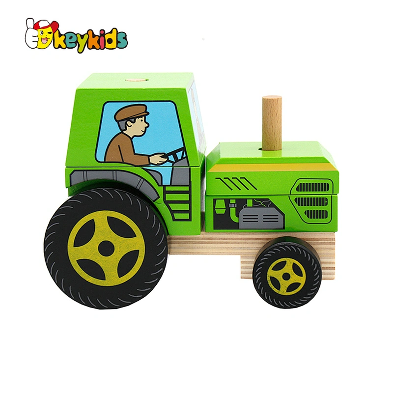Customize educational engineering wooden wooden truck assemble toys for children W04A550