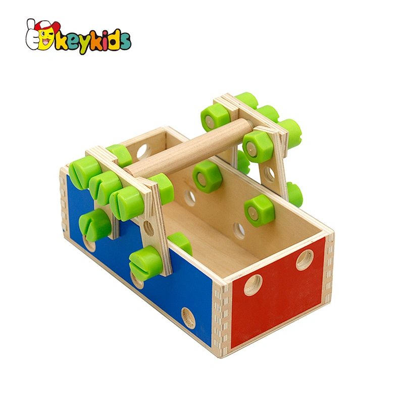 Creative 72pcs nuts wooden role play toolbox toy for children W03D155