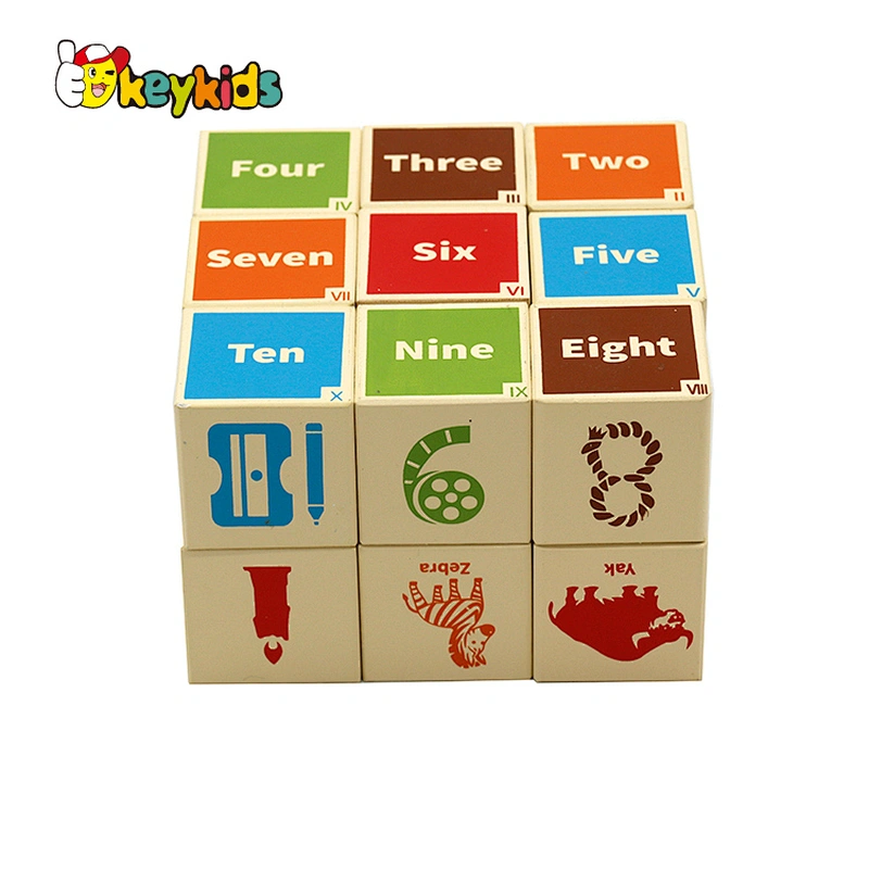 Montessori educational learning wooden abc blocks for kids W13D340