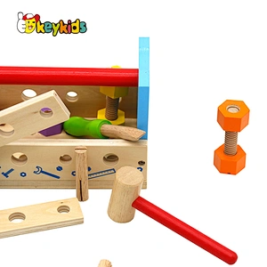 Customize pretend play workbench wooden tool box toy for kids W03D154