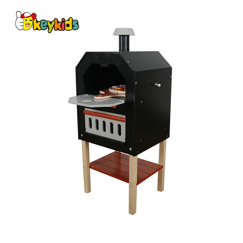 Hot selling pretend play wooden toy pizza oven set for kids W10D400