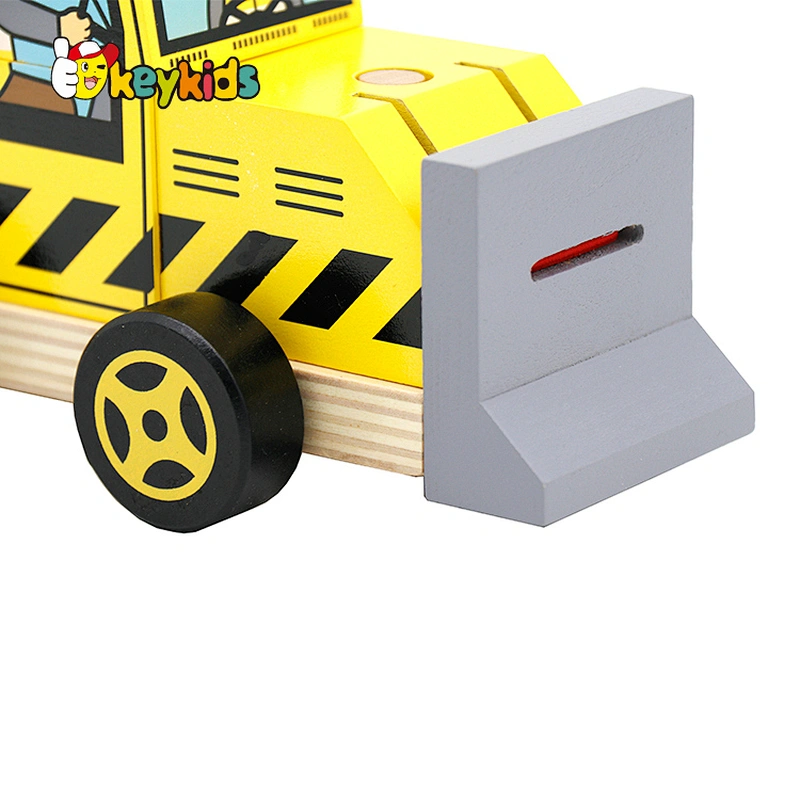 Customize wooden engineering toy vehicle construction truck toys for children W04A552