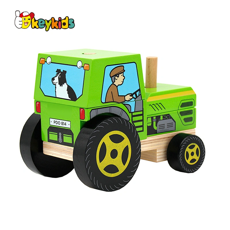 Customize educational engineering wooden wooden truck assemble toys for children W04A550