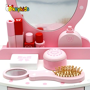 Fashion princess girls dresser set wooden makeup toy with mirror W08H183
