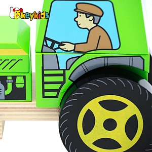 Customize educational engineering wooden wooden truck assemble toys for children W04A550